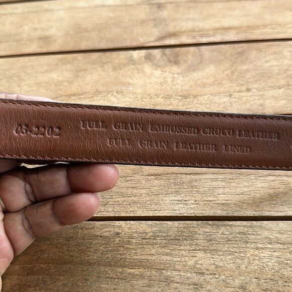 Alligator Brown Mens Leather Belt 48 - Picture 7 of 8
